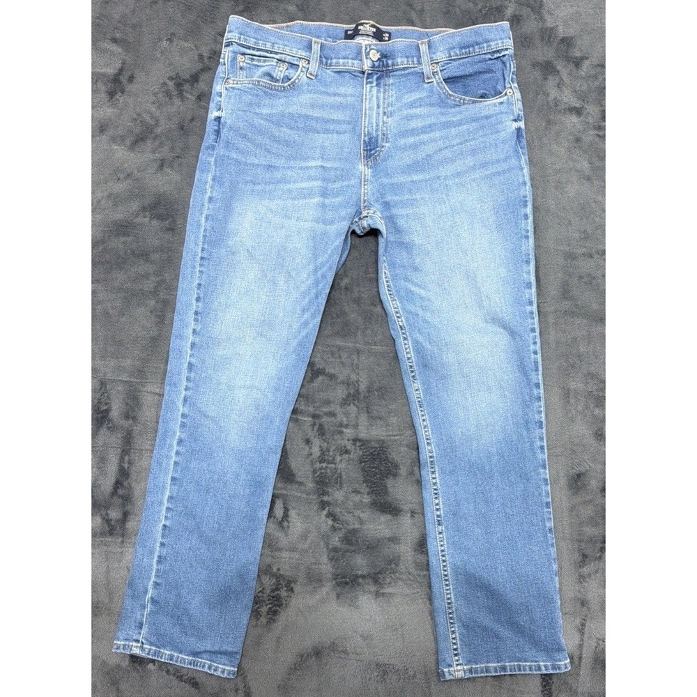 Hollister Epic Flex Slim Straight Jeans Mens 34x30(28) Medium Wash Stretch Denim